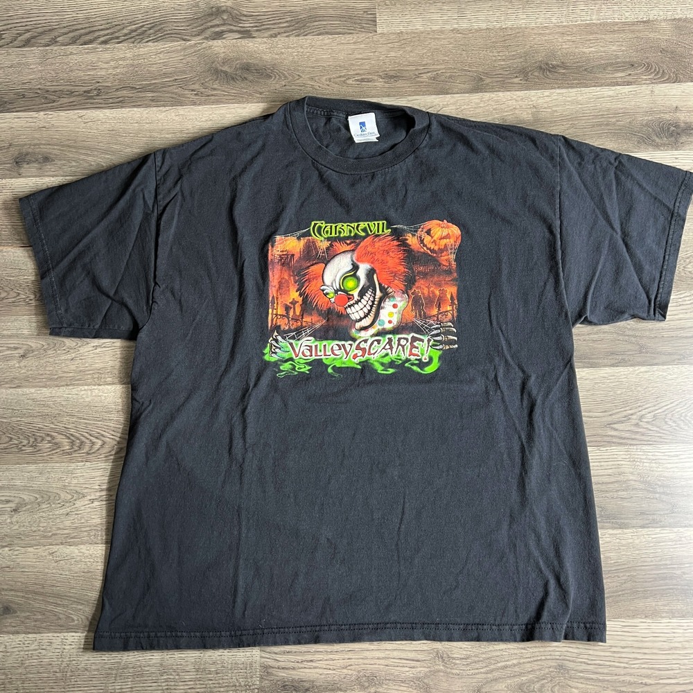 Y2K CarnEVIL‎ T Shirt Mens XL Valley Scare Haunted House Maze Clowns Minnesota